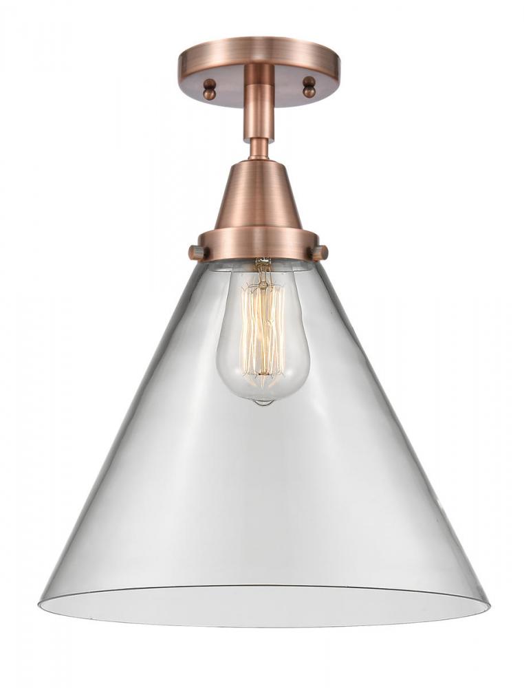 Cone - 1 Light - 12 inch - Antique Copper - Flush Mount