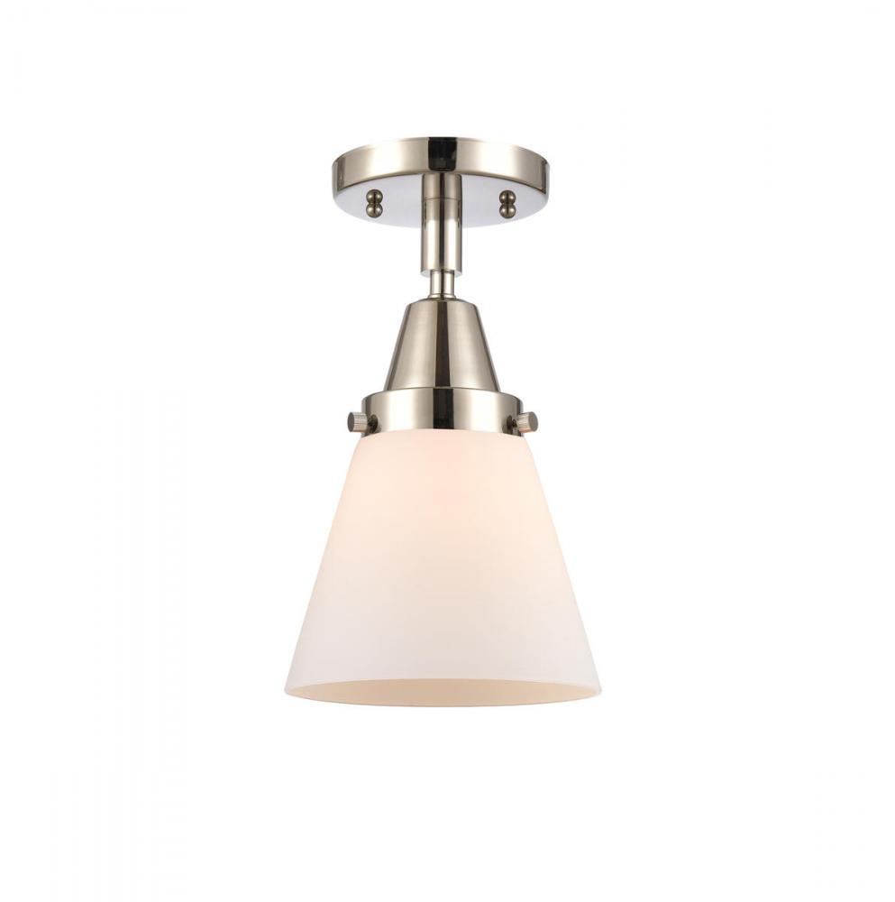 Cone - 1 Light - 6 inch - Polished Nickel - Flush Mount