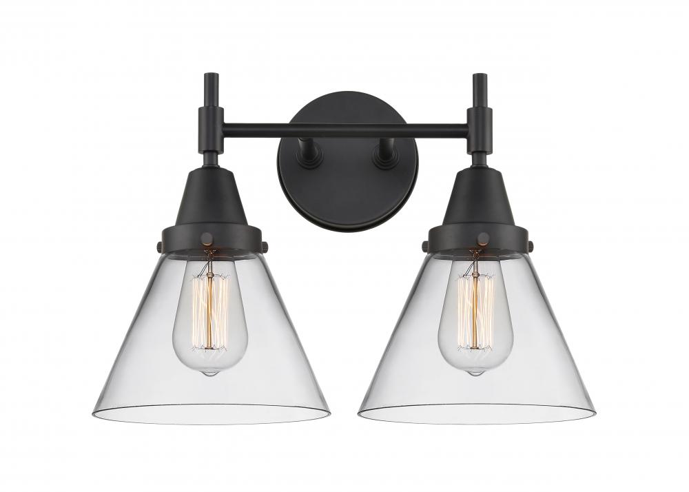 Cone - 2 Light - 17 inch - Matte Black - Bath Vanity Light