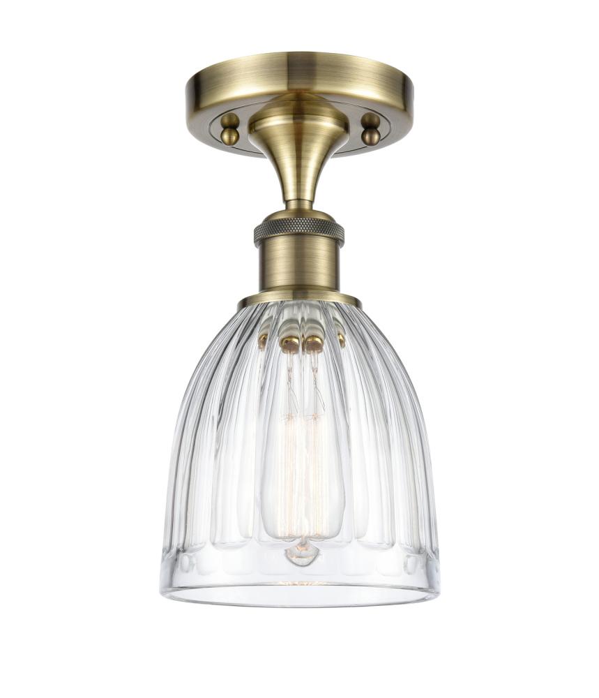 Brookfield - 1 Light - 6 inch - Antique Brass - Semi-Flush Mount