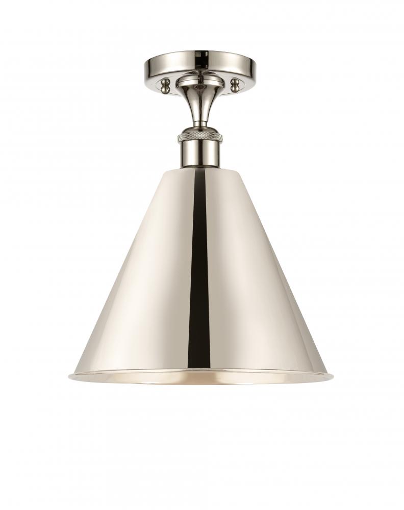 Berkshire - 1 Light - 12 inch - Polished Nickel - Semi-Flush Mount