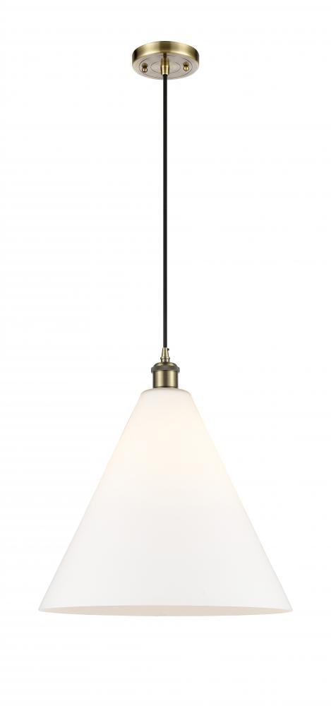 Berkshire - 1 Light - 16 inch - Antique Brass - Cord hung - Pendant