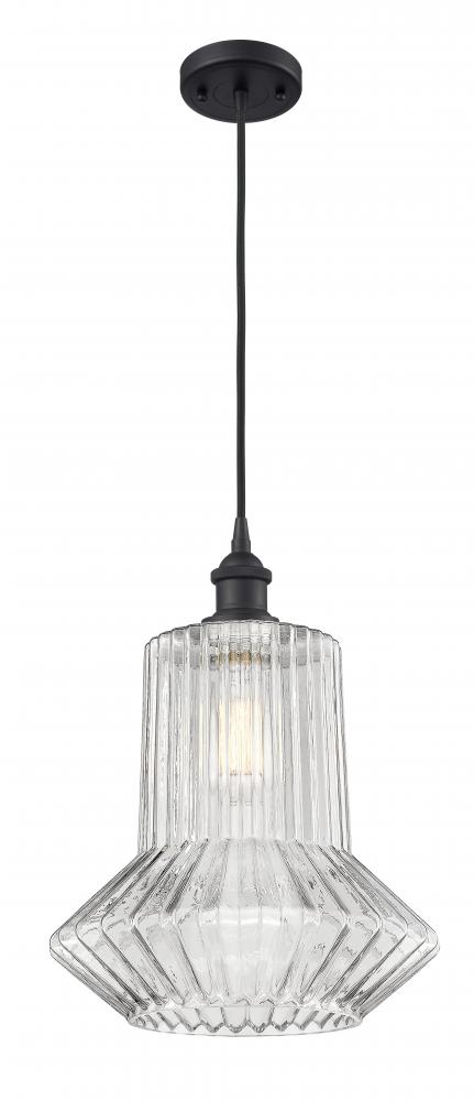 Springwater - 1 Light - 12 inch - Matte Black - Cord hung - Mini Pendant