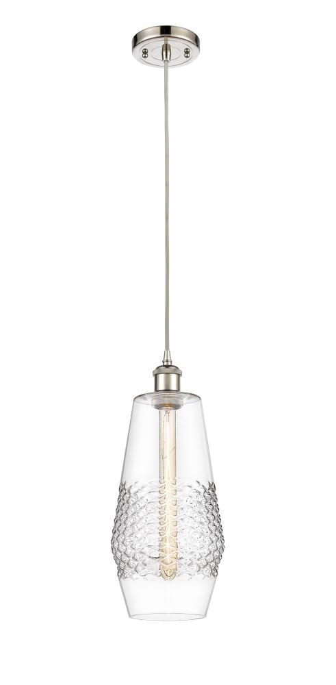 Windham - 1 Light - 7 inch - Polished Nickel - Cord hung - Mini Pendant