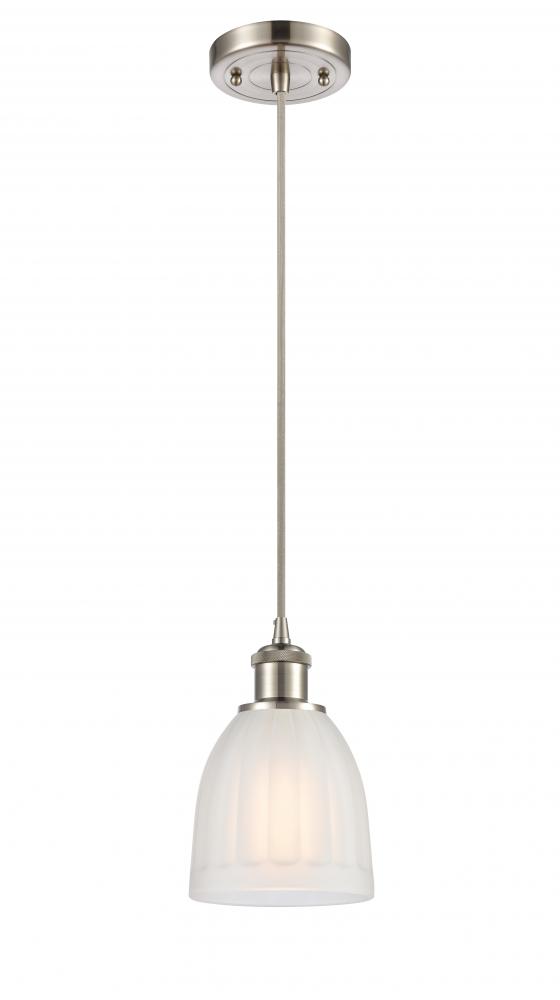 Brookfield - 1 Light - 6 inch - Brushed Satin Nickel - Cord hung - Mini Pendant