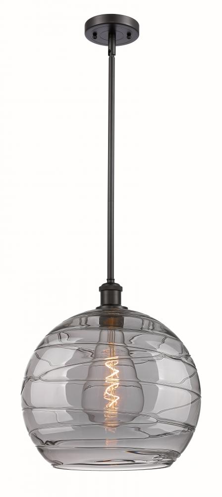 Athens Deco Swirl - 1 Light - 14 inch - Oil Rubbed Bronze - Pendant