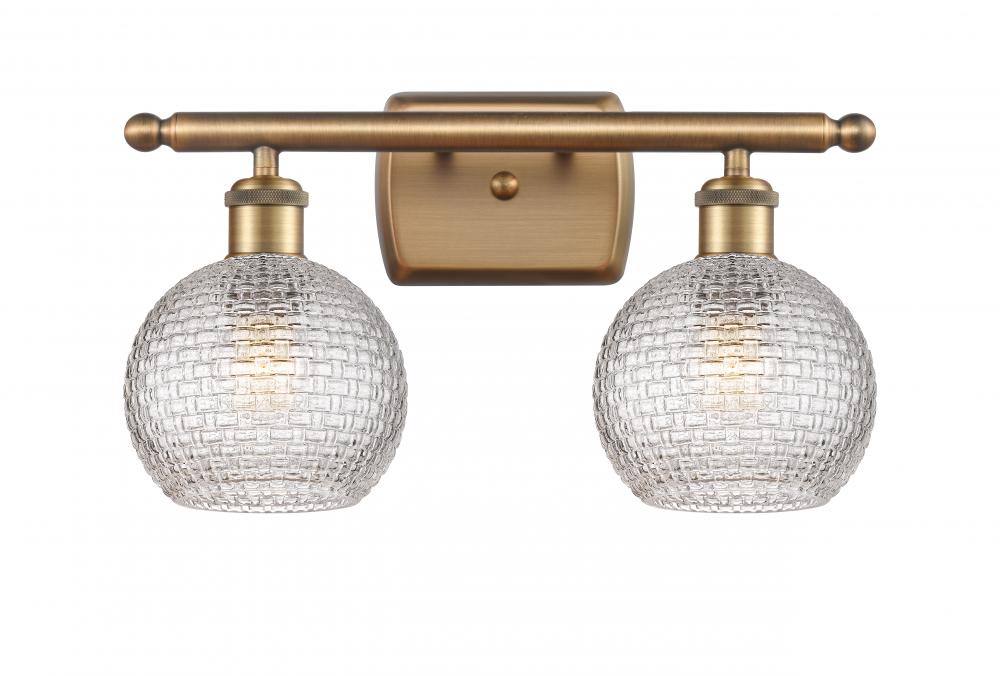 Athens - 2 Light - 16 inch - Brushed Brass - Bath Vanity Light