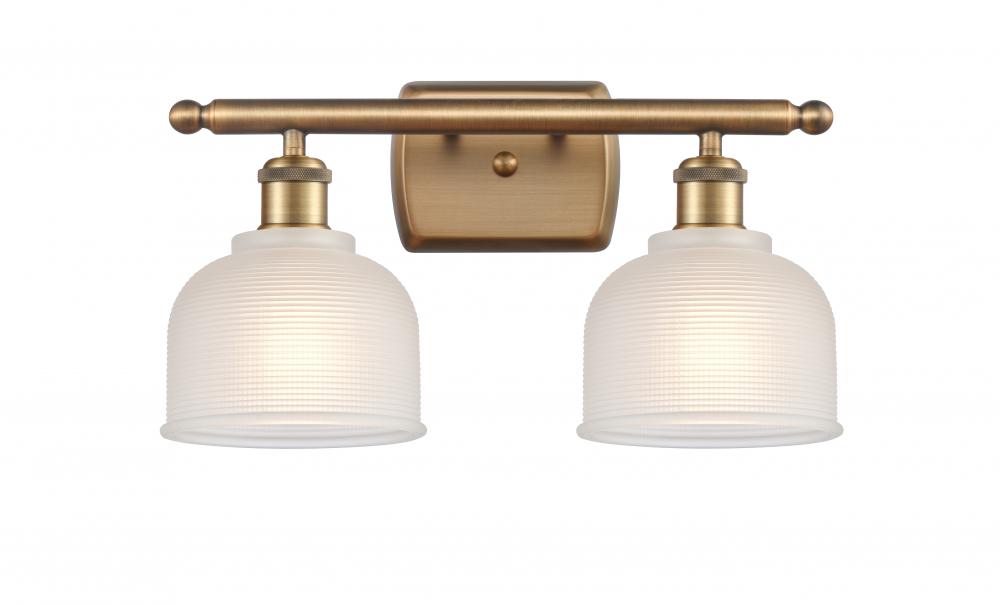 Dayton - 2 Light - 16 inch - Brushed Brass - Bath Vanity Light