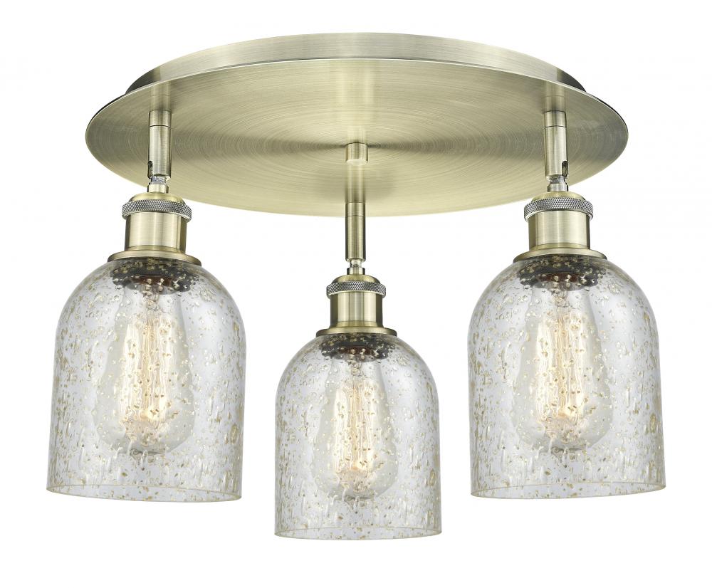 Caledonia - 3 Light - 17 inch - Antique Brass - Flush Mount