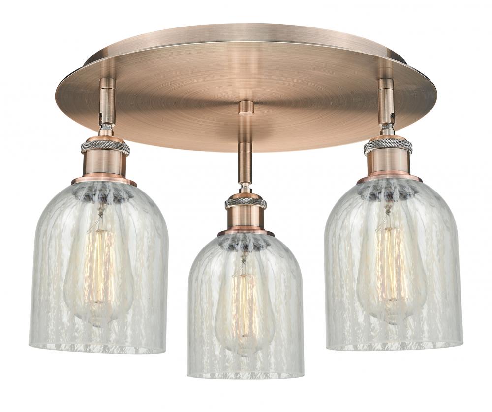 Caledonia - 3 Light - 17 inch - Antique Copper - Flush Mount