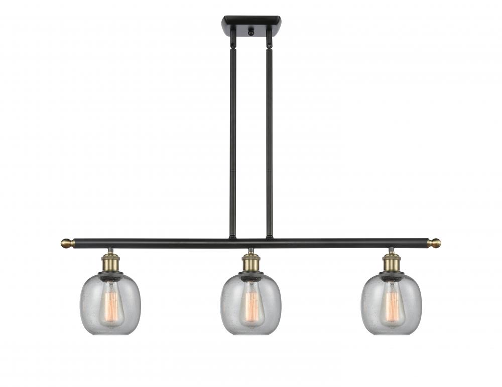 Belfast - 3 Light - 36 inch - Black Antique Brass - Cord hung - Island Light