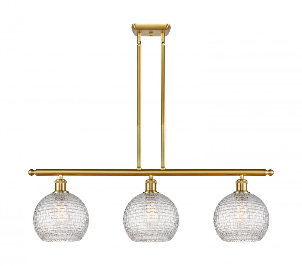 Athens - 3 Light - 36 inch - Satin Gold - Cord hung - Island Light