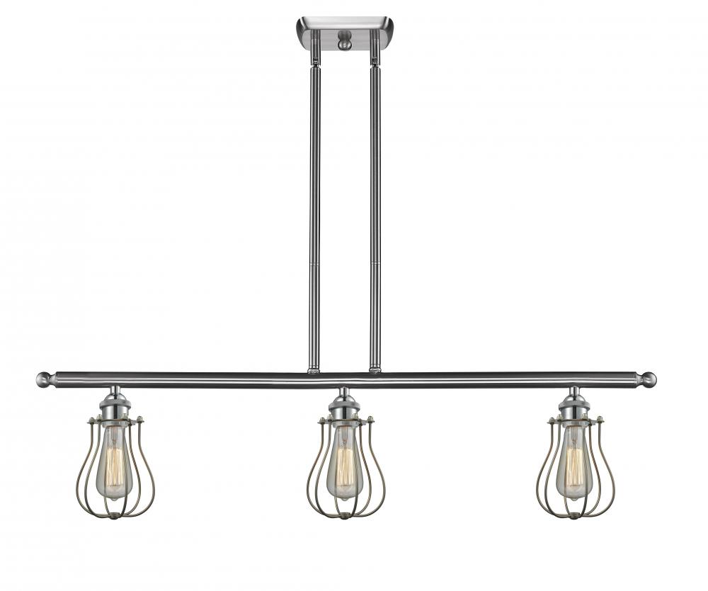 Muselet - 3 Light - 36 inch - Brushed Satin Nickel - Cord hung - Island Light