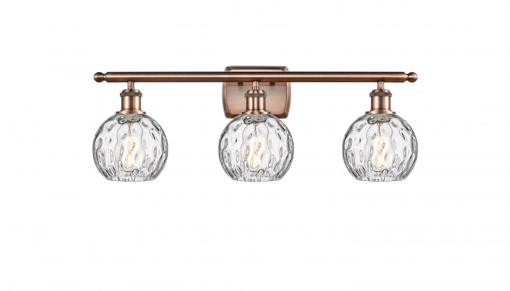 Athens Water Glass - 3 Light - 26 inch - Antique Copper - Bath Vanity Light