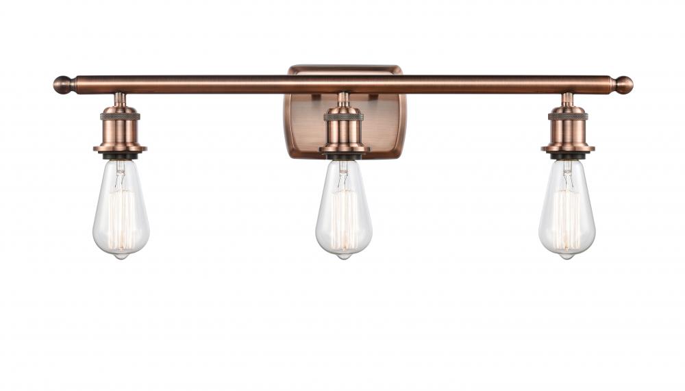 Bare Bulb - 3 Light - 26 inch - Antique Copper - Bath Vanity Light