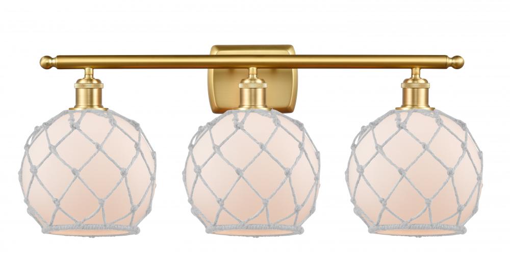 Farmhouse Rope - 3 Light - 28 inch - Satin Gold - Bath Vanity Light