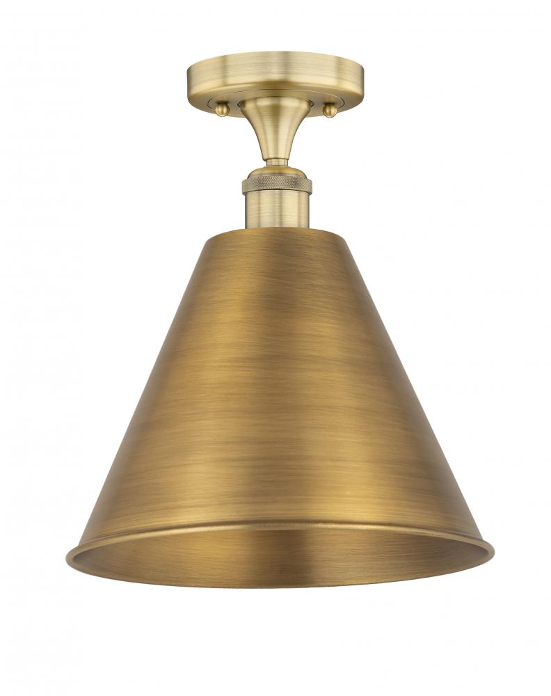 Berkshire - 1 Light - 12 inch - Brushed Brass - Semi-Flush Mount