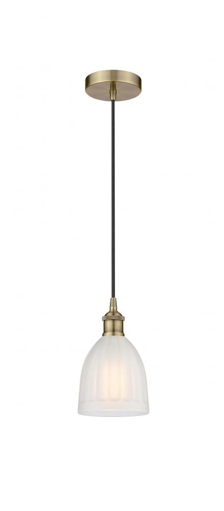 Brookfield - 1 Light - 6 inch - Antique Brass - Cord hung - Mini Pendant