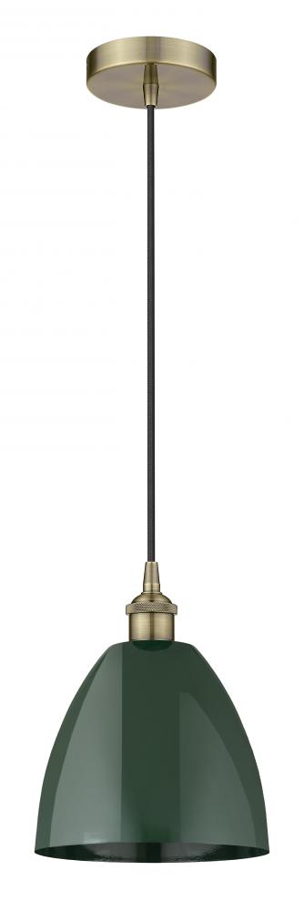 Plymouth - 1 Light - 9 inch - Antique Brass - Cord hung - Mini Pendant