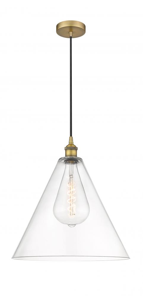 Berkshire - 1 Light - 16 inch - Brushed Brass - Cord hung - Pendant