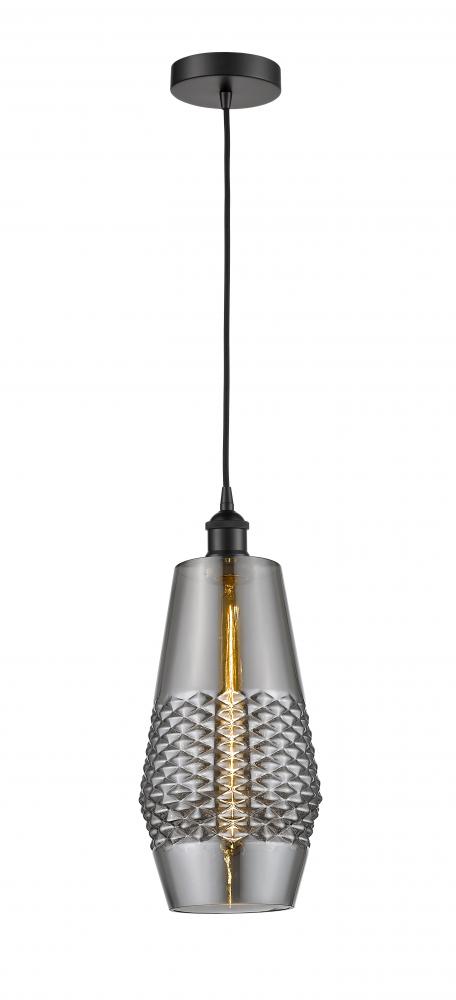 Windham - 1 Light - 7 inch - Matte Black - Cord hung - Mini Pendant