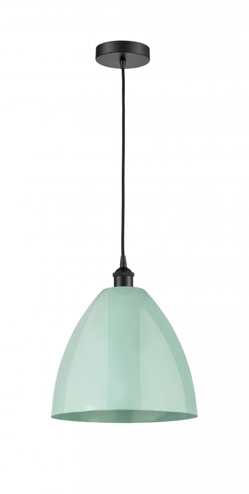 Plymouth - 1 Light - 12 inch - Matte Black - Cord hung - Mini Pendant