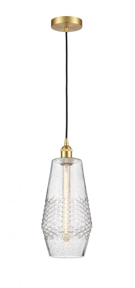 Windham - 1 Light - 7 inch - Satin Gold - Cord hung - Mini Pendant