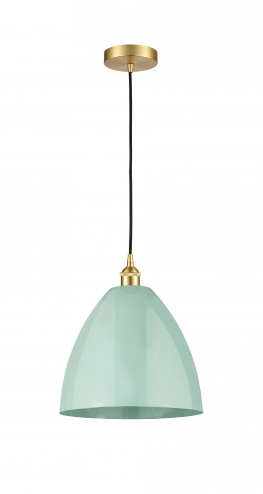 Plymouth - 1 Light - 12 inch - Satin Gold - Cord hung - Mini Pendant