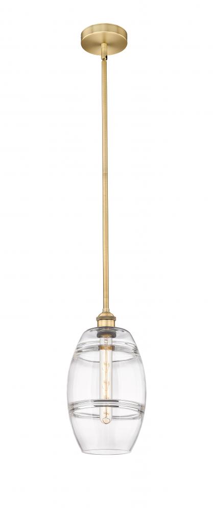 Vaz - 1 Light - 8 inch - Brushed Brass - Cord hung - Mini Pendant