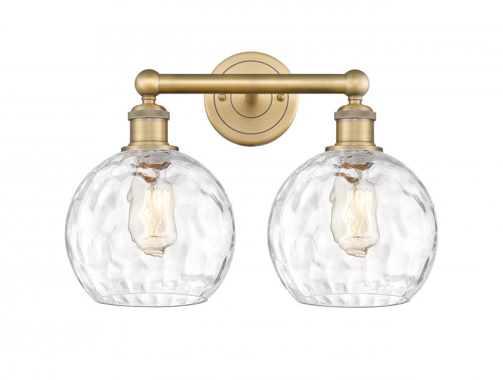 Athens Water Glass - 2 Light - 17 inch - Brushed Brass - Bath Vanity Light