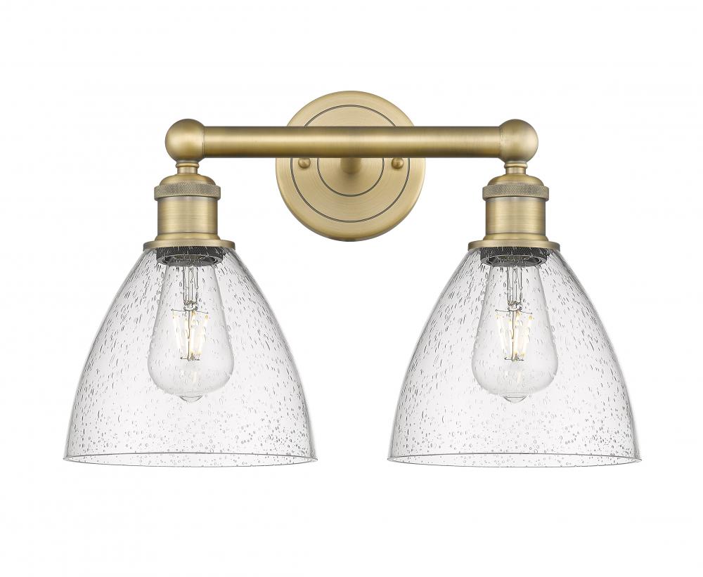 Bristol - 2 Light - 17 inch - Brushed Brass - Bath Vanity Light