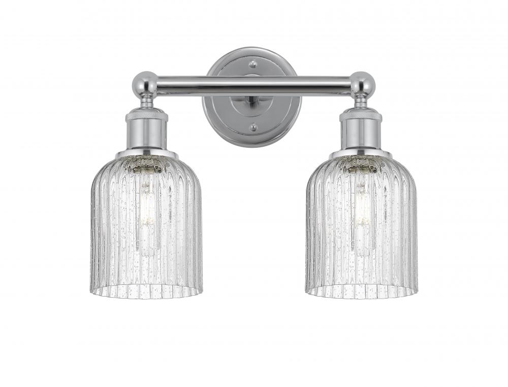 Bridal Veil - 2 Light - 14 inch - Polished Chrome - Bath Vanity Light