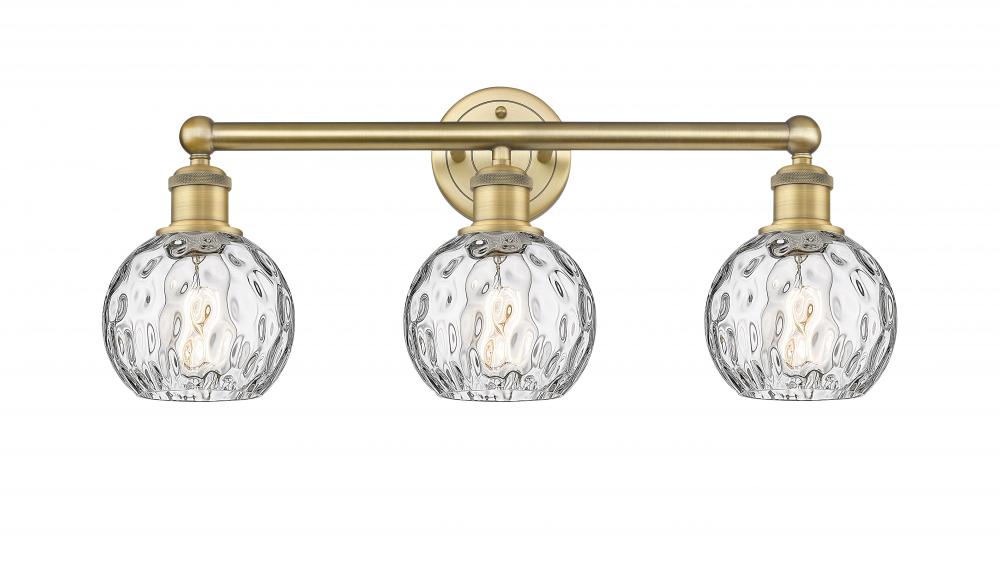 Athens Water Glass - 3 Light - 24 inch - Brushed Brass - Bath Vanity Light