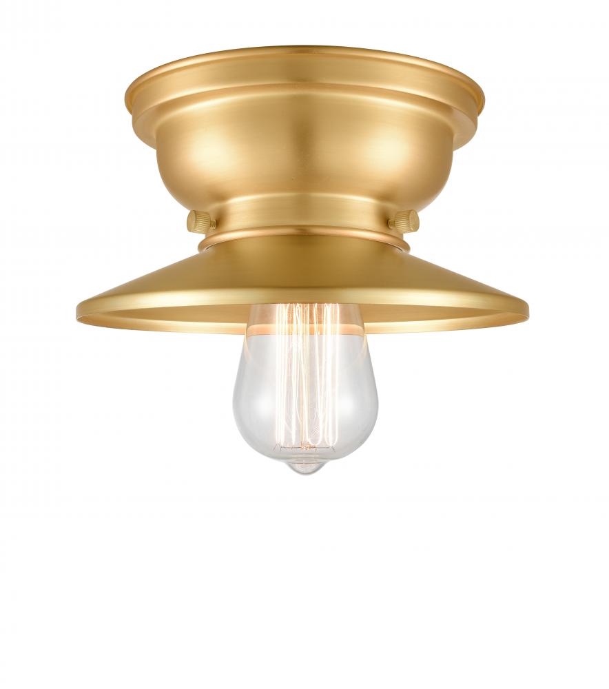 Railroad - 1 Light - 8 inch - Antique Brass - Flush Mount