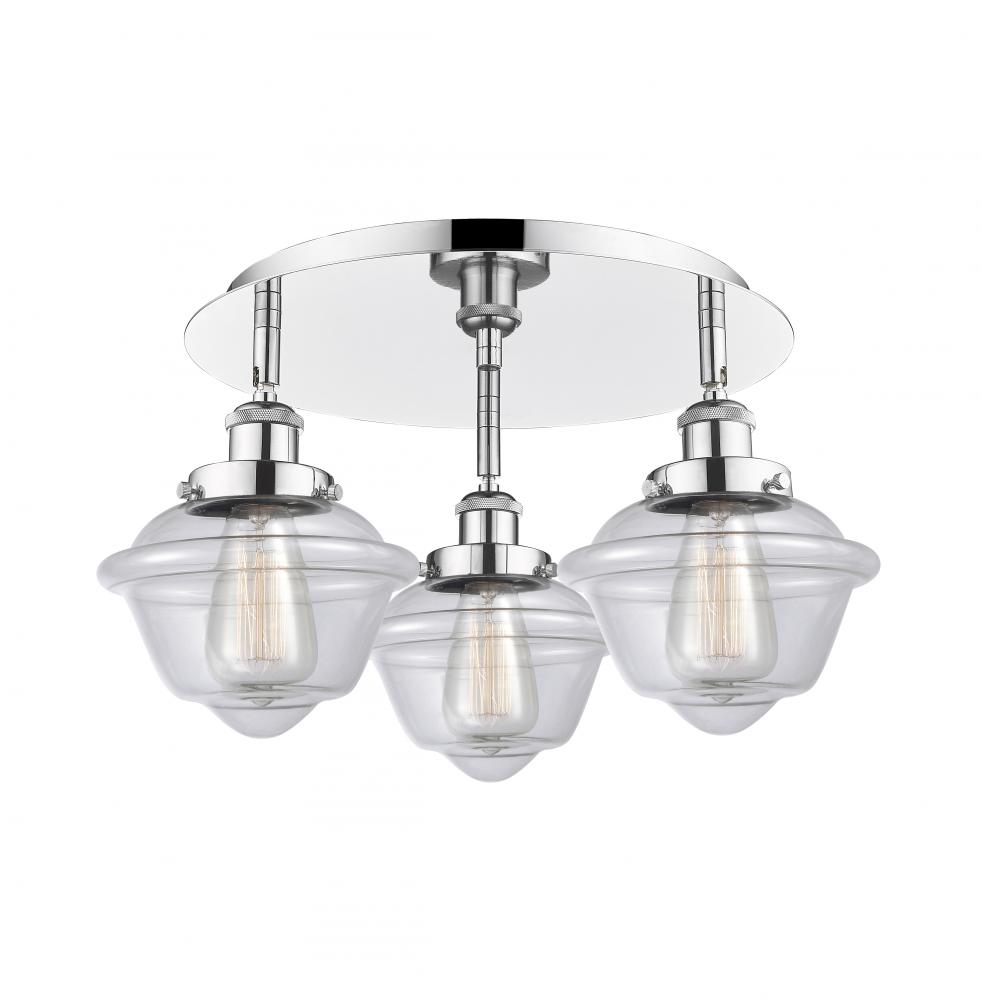 Oxford - 3 Light - 19 inch - Polished Chrome - Flush Mount