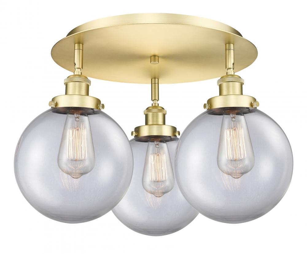 Whitney - 3 Light - 20 inch - Satin Gold - Flush Mount