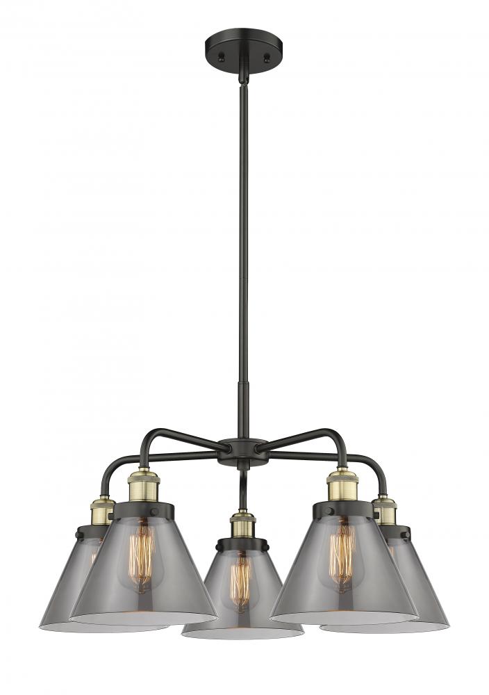 Cone - 5 Light - 26 inch - Black Antique Brass - Chandelier