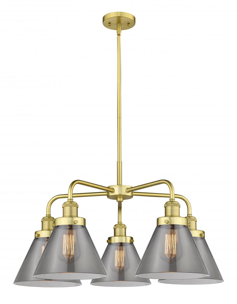 Cone - 5 Light - 26 inch - Satin Gold - Chandelier