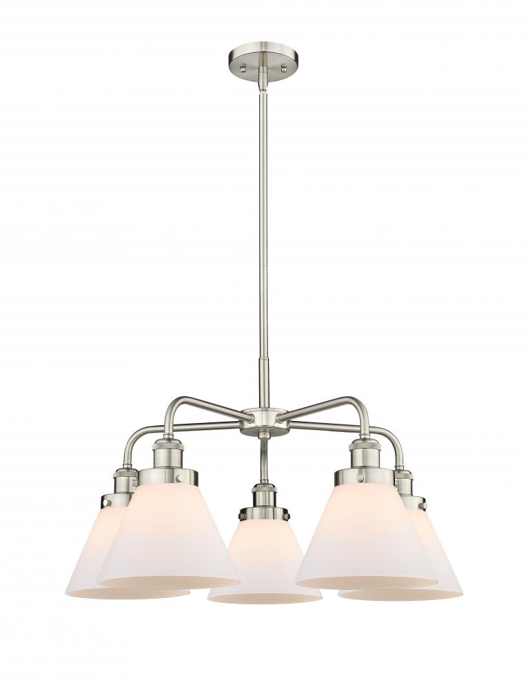 Cone - 5 Light - 26 inch - Satin Nickel - Chandelier