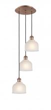 Innovations Lighting 113B-3P-AC-G411 - Dayton - 3 Light - 12 inch - Antique Copper - Cord Hung - Multi Pendant