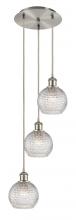 Innovations Lighting 113B-3P-SN-G122C-6CL - Athens - 3 Light - 12 inch - Brushed Satin Nickel - Cord Hung - Multi Pendant