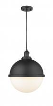 Innovations Lighting 201C-BK-HFS-121-BK - Hampden - 1 Light - 13 inch - Matte Black - Cord hung - Pendant