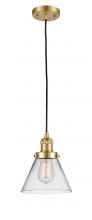 Innovations Lighting 201C-SG-G42-LED - Cone - 1 Light - 8 inch - Satin Gold - Cord hung - Mini Pendant