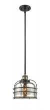 Innovations Lighting 201S-BAB-G78-CE - Bell Cage - 1 Light - 9 inch - Black Antique Brass - Stem Hung - Mini Pendant