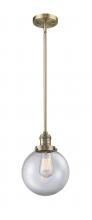 Innovations Lighting 201S-BB-G202-8-LED - Beacon - 1 Light - 8 inch - Brushed Brass - Stem Hung - Mini Pendant