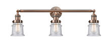 Innovations Lighting 205-AC-G184S - Canton - 3 Light - 30 inch - Antique Copper - Bath Vanity Light