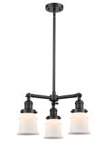 Innovations Lighting 207-BK-G181S-LED - Canton - 3 Light - 18 inch - Matte Black - Stem Hung - Chandelier
