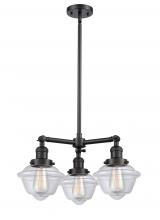 Innovations Lighting 207-BK-G532-LED - Oxford - 3 Light - 20 inch - Matte Black - Stem Hung - Chandelier