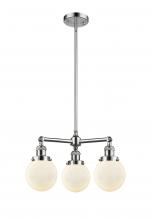 Innovations Lighting 207-PC-G201-6 - Beacon - 3 Light - 19 inch - Polished Chrome - Stem Hung - Chandelier