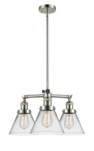 Innovations Lighting 207-PN-G42 - Cone - 3 Light - 22 inch - Polished Nickel - Stem Hung - Chandelier